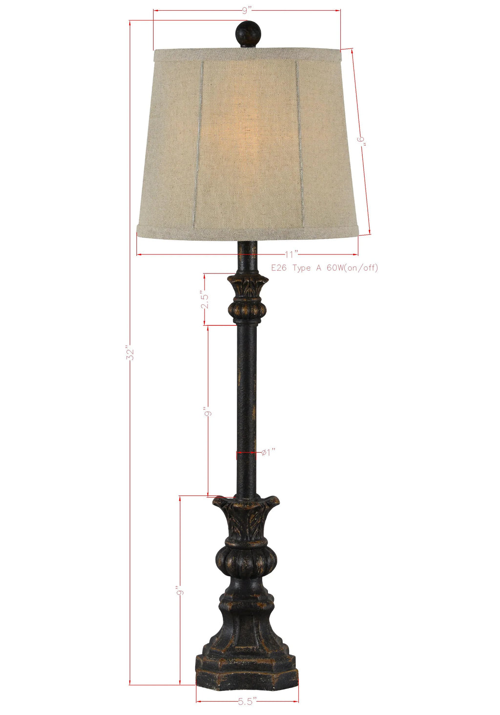Carlton Buffet Lamp