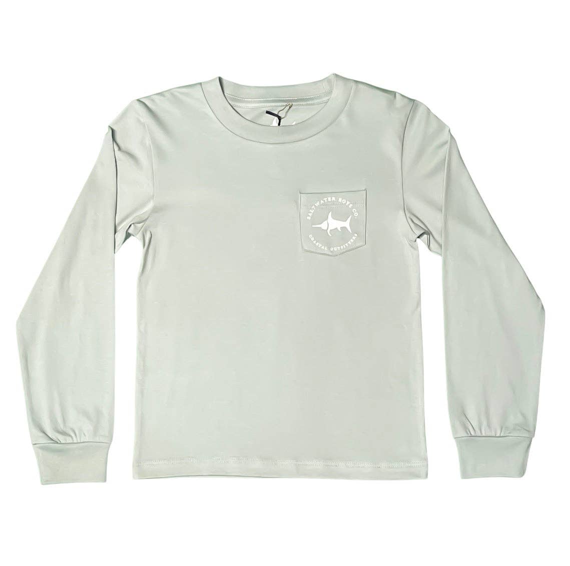 Sardines Long Sleeve Graphic Pocket Tee Mint