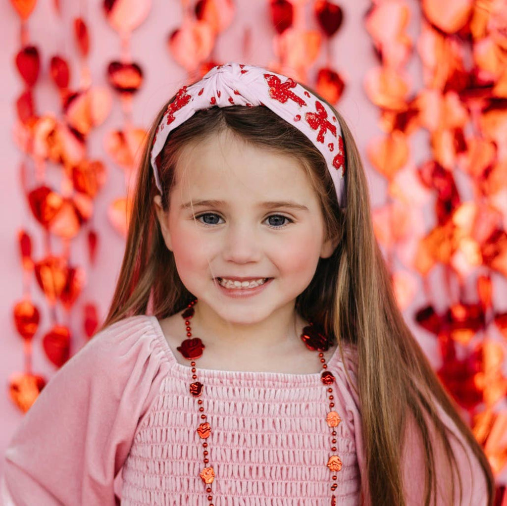  Red Sequin Bow Headband