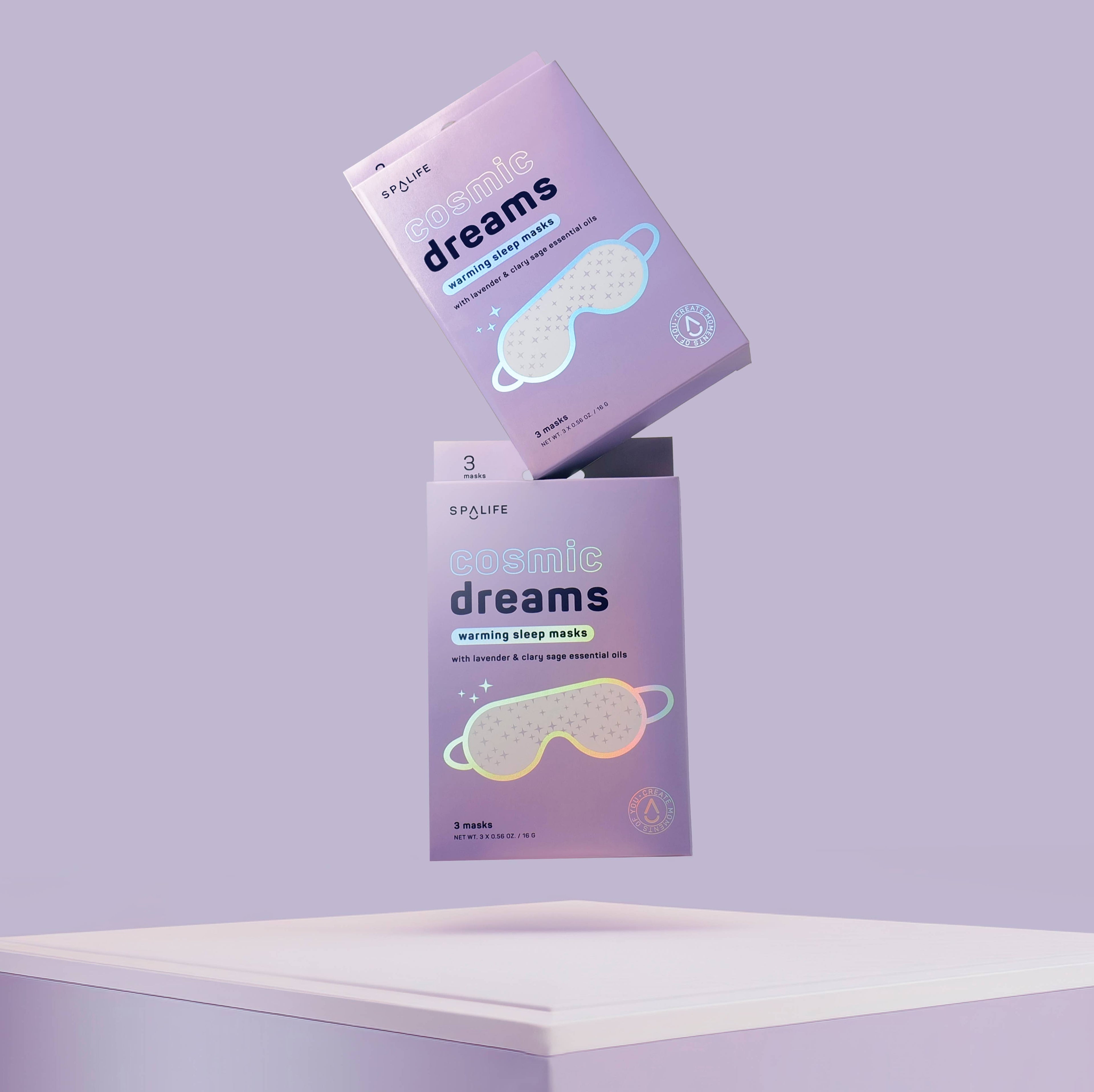 Cosmic Dreams Warming Sleep Masks, Spa Eye Masks - 3 Pk