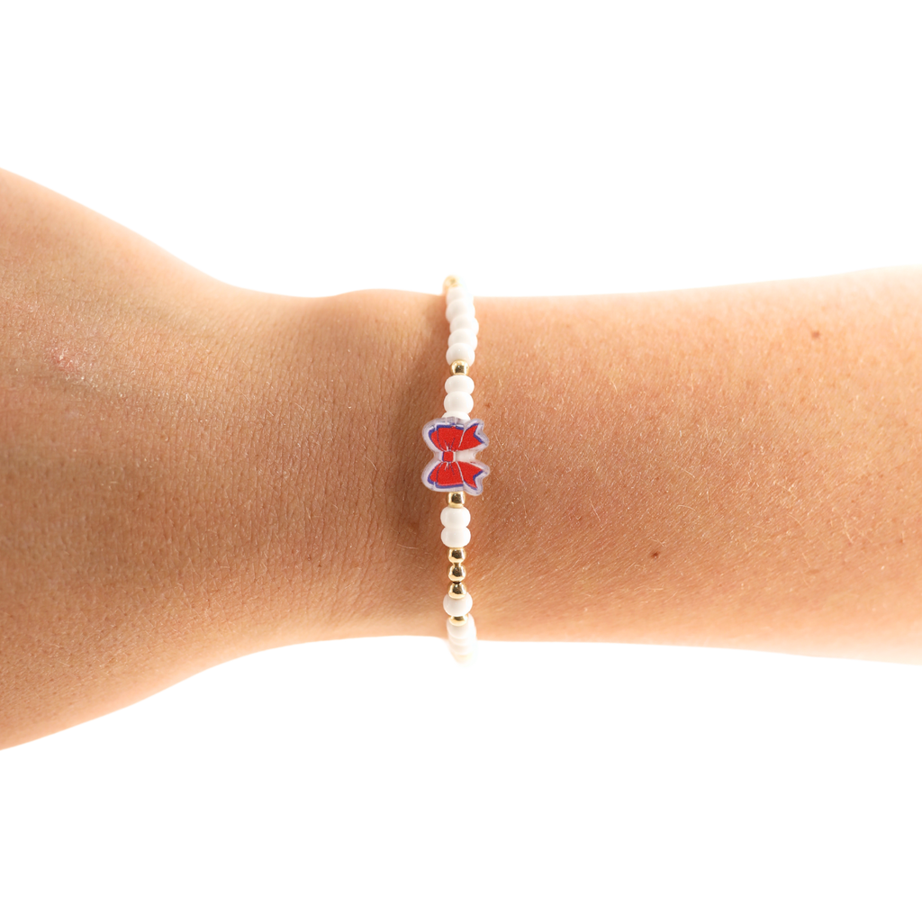 Red and Blue Bow Bracelet