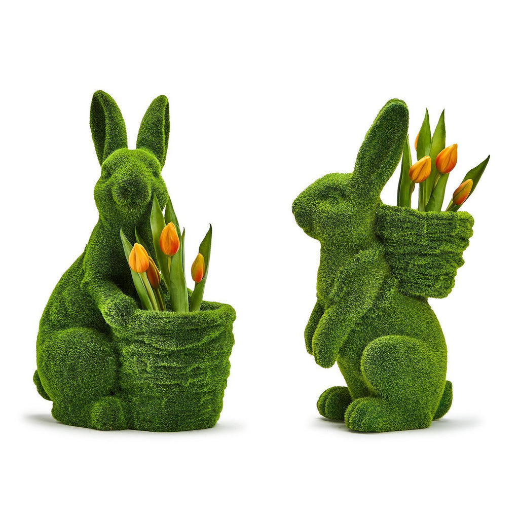 Faux Moss Basket Bunny