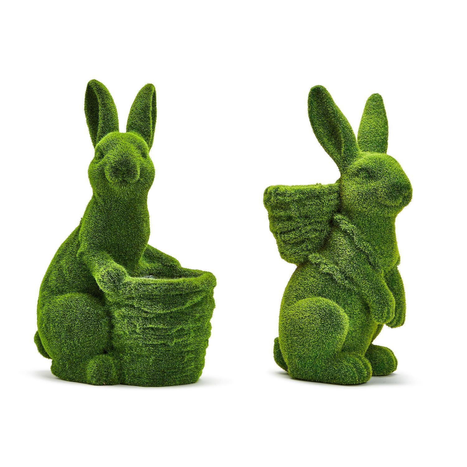 Faux Moss Basket Bunny