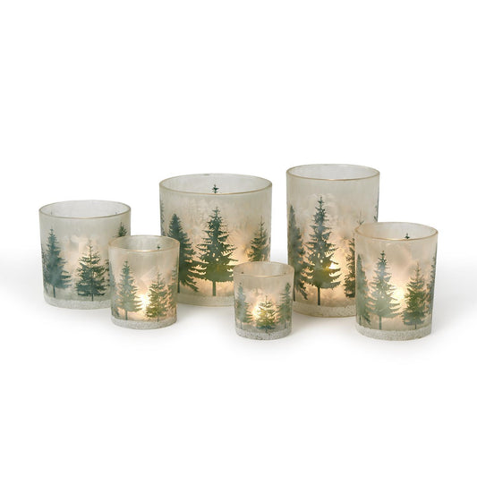 winter forest candleholder