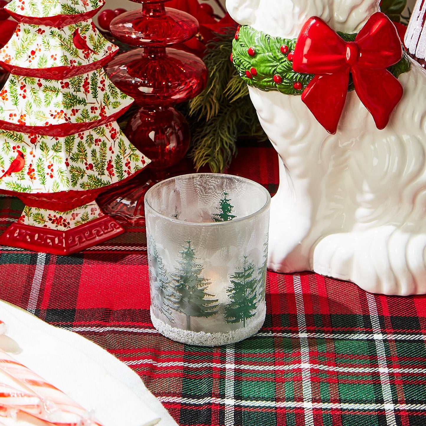 winter forest candleholder