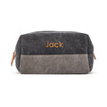 Men's Travel Toiletry Bag - Black & Gray Canvas