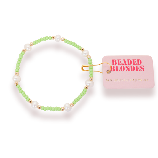 Pastel Green Pearl Bracelet