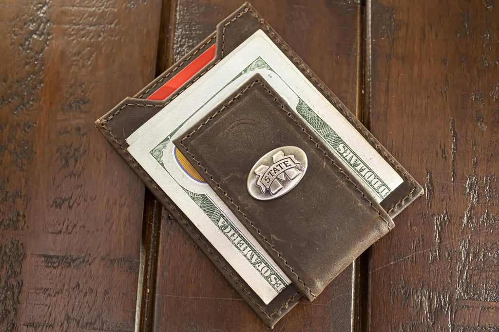 Mississippi State Bulldogs Magnetic Pocket Leather Wallet