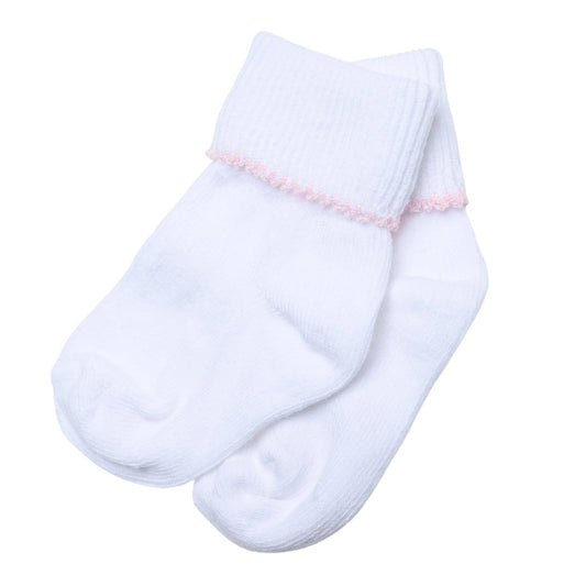 Solid Essentials White Pink Socks