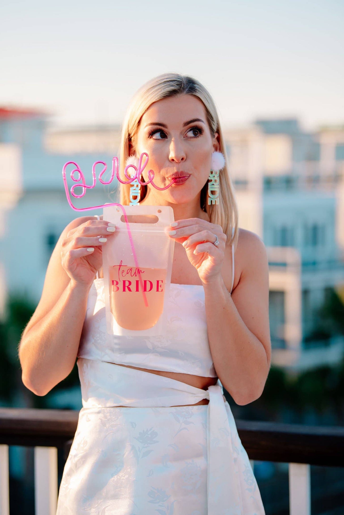 bride iridescent earrings