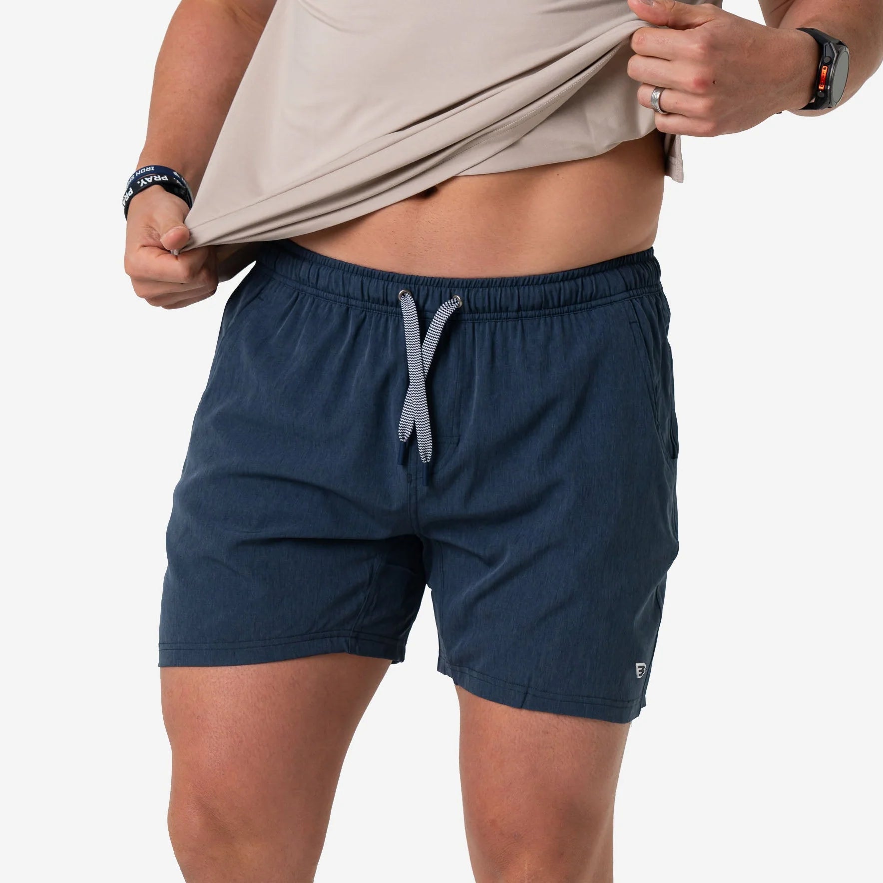 Heather Navy Athletic Short