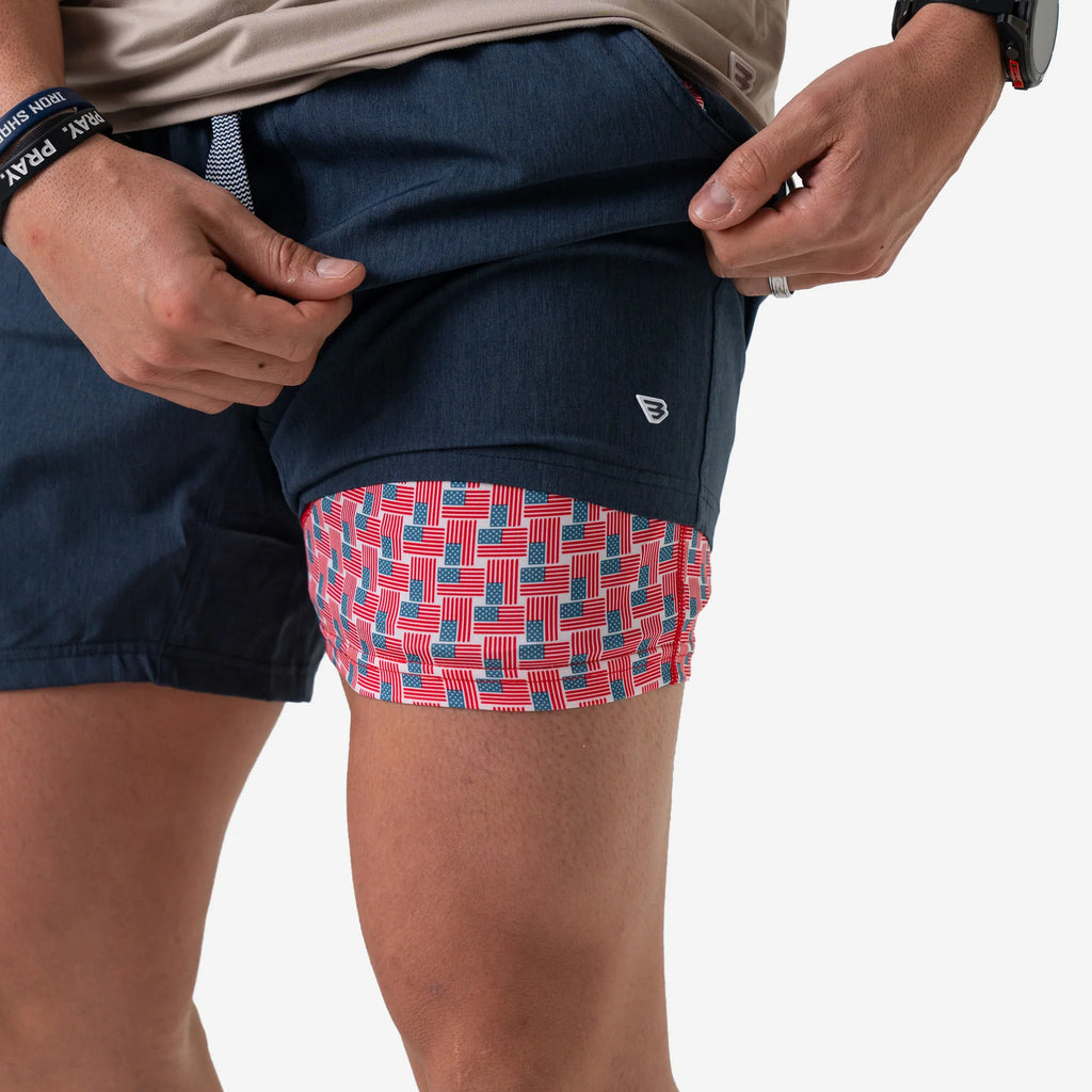 Heather Navy Athletic Short