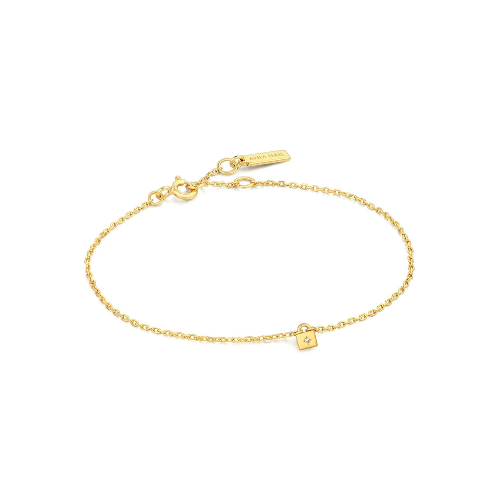 gold padlock bracelet