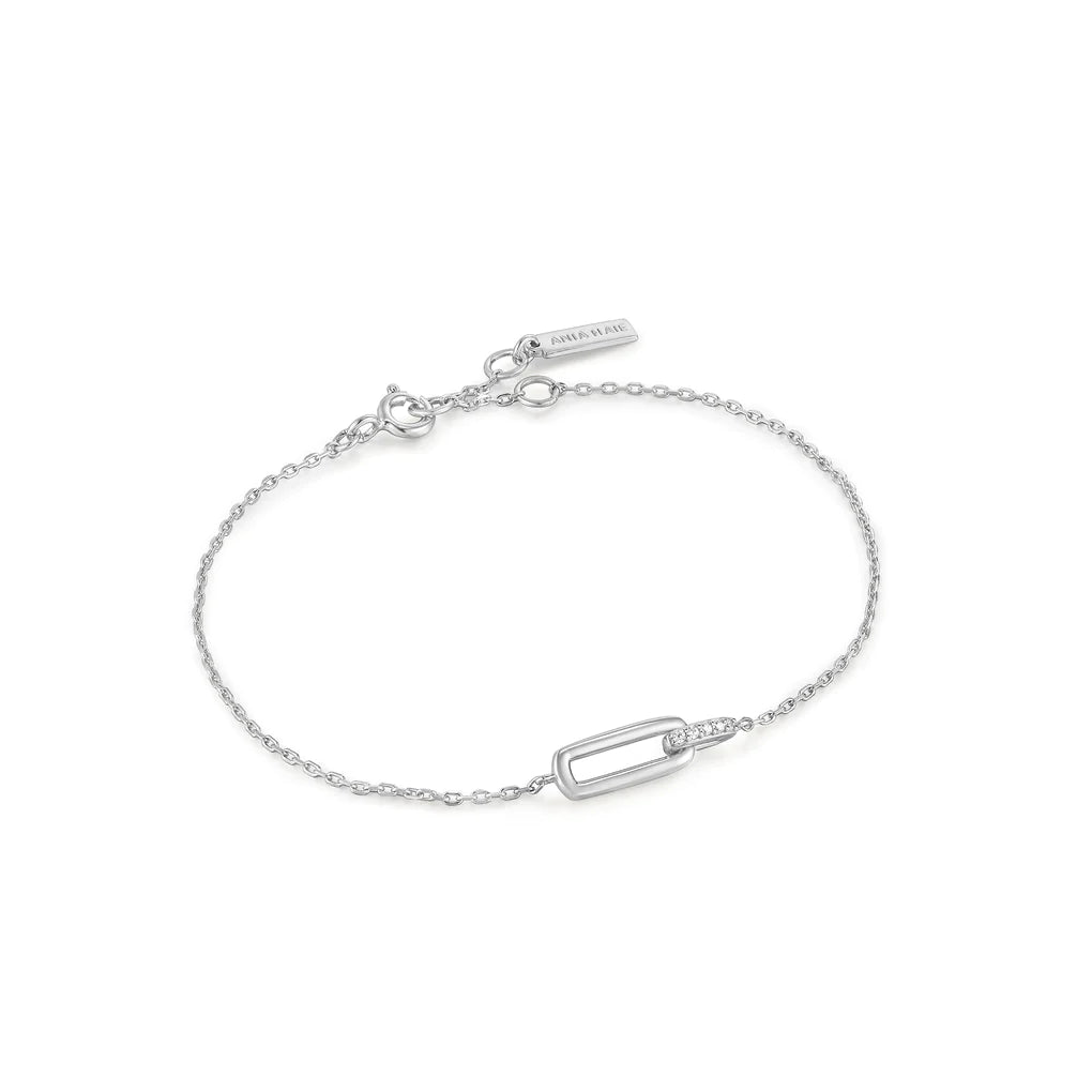 silver glam interlock bracelet
