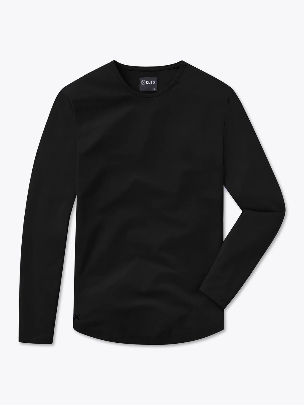 Black LS AO Curve Hem Tee