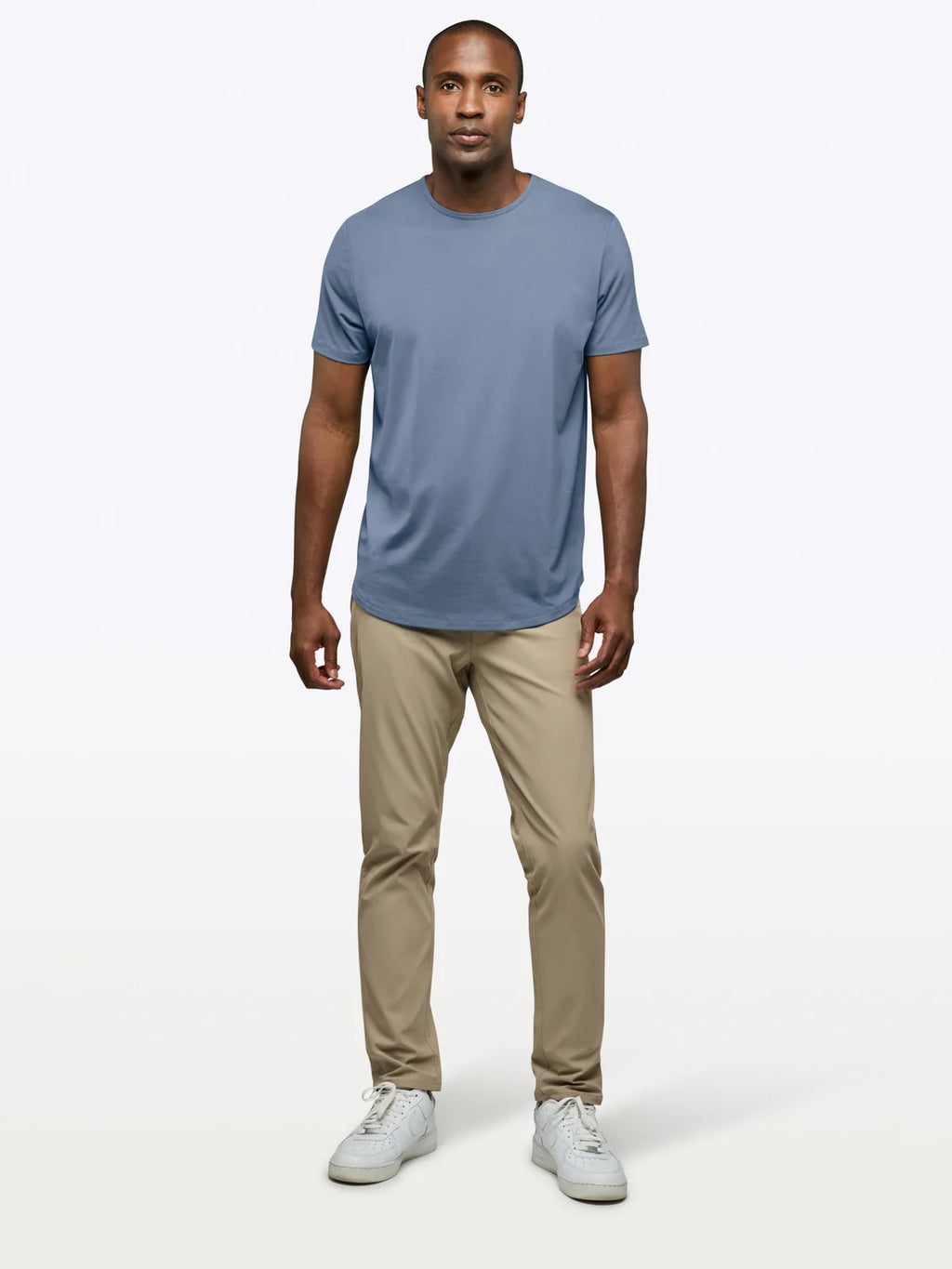 Cadet Blue AO Curve Hem Tee