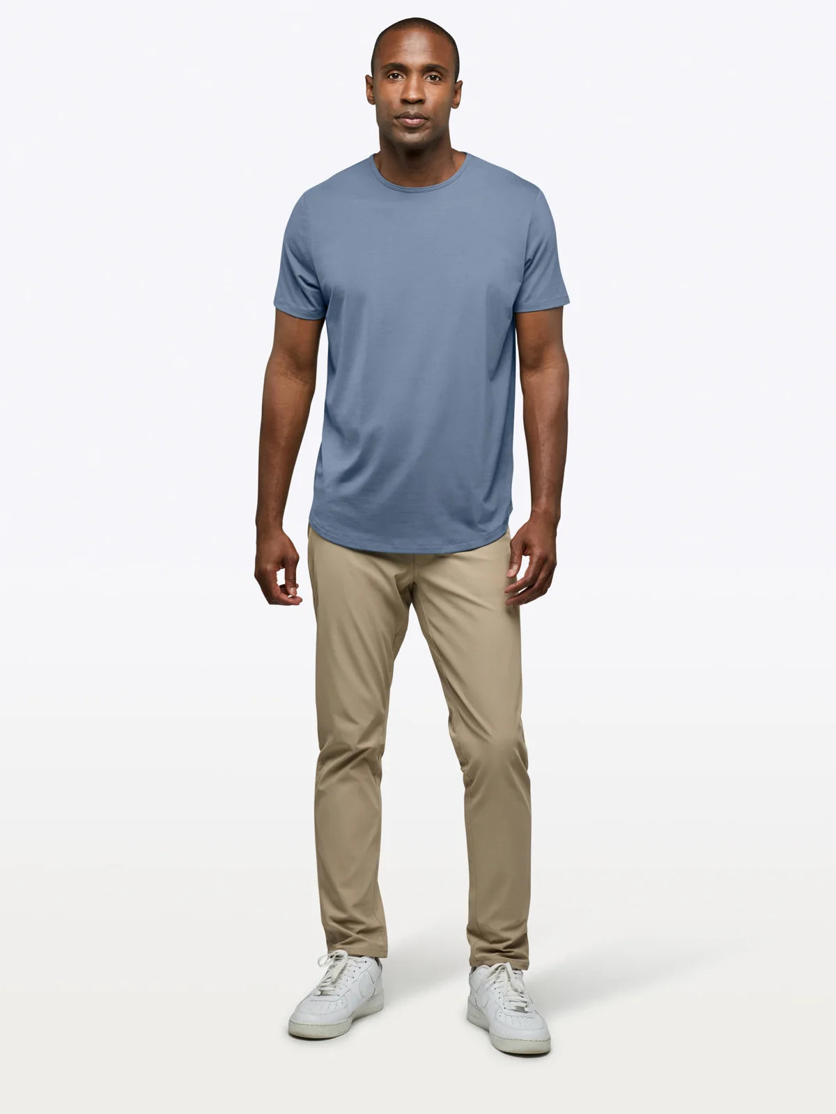 Cadet Blue AO Curve Hem Tee