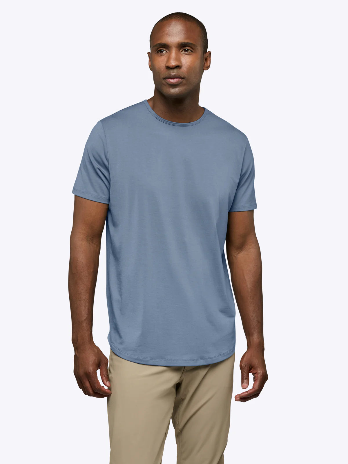 Cadet Blue AO Curve Hem Tee