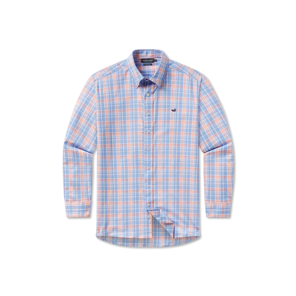 French Blue Plaid Button Down