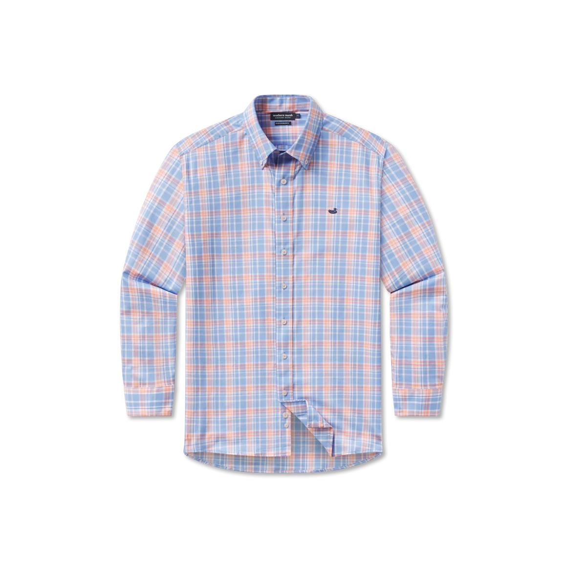 French Blue Plaid Button Down