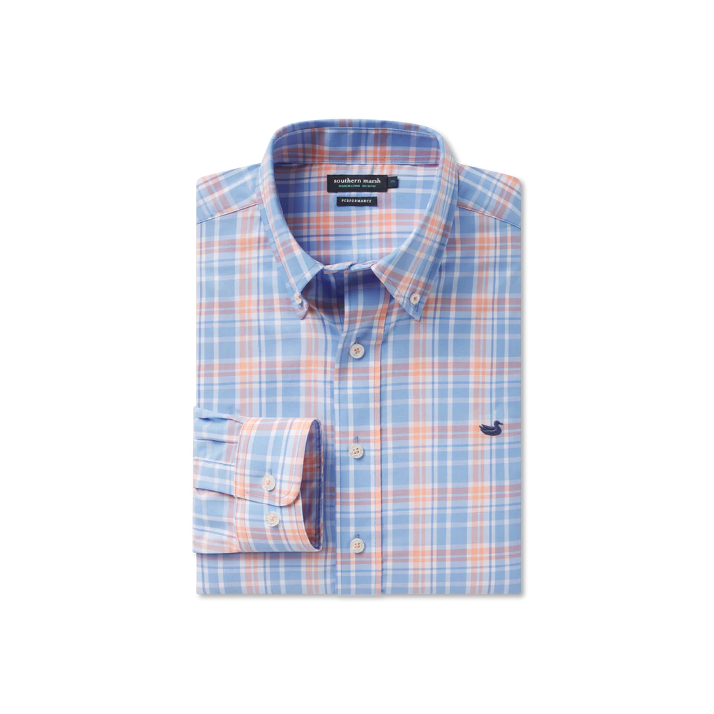 French Blue Plaid Button Down