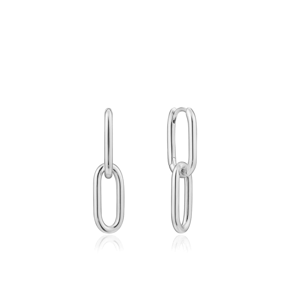 silver cable link earrings