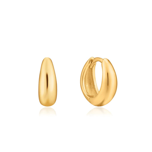 gold luxe huggie hoop earrings