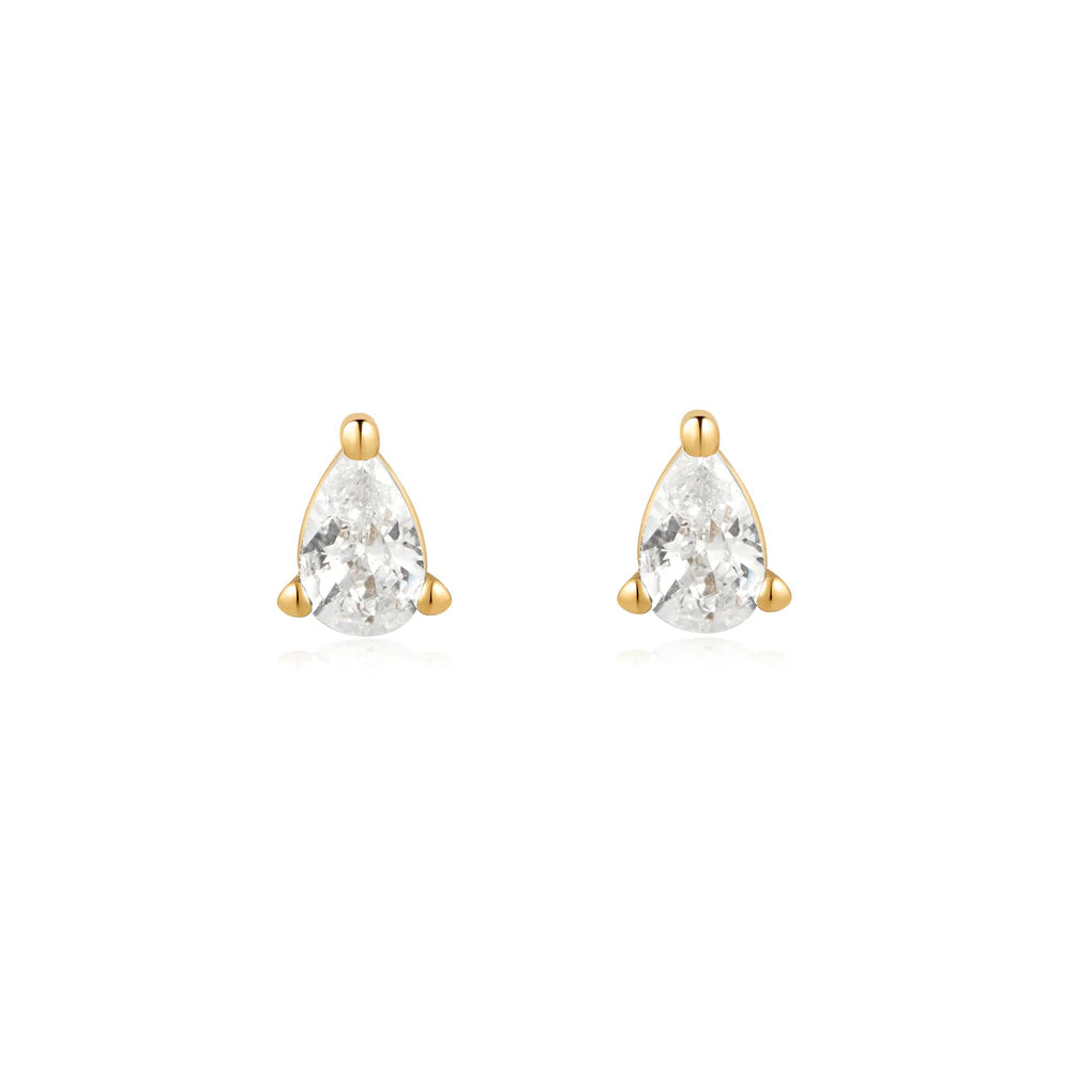 gold pear stud
