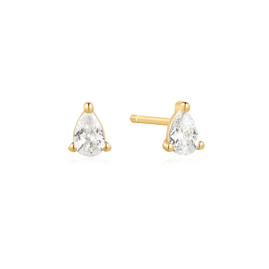 gold pear stud