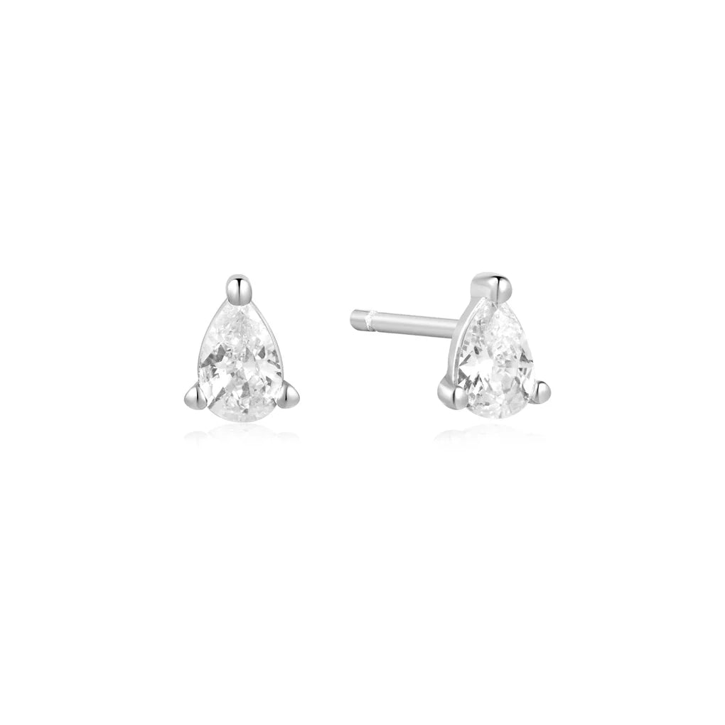 silver pear stud