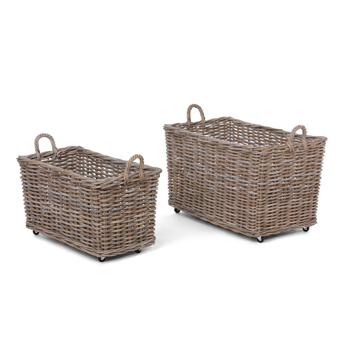 rattan rolling baskets