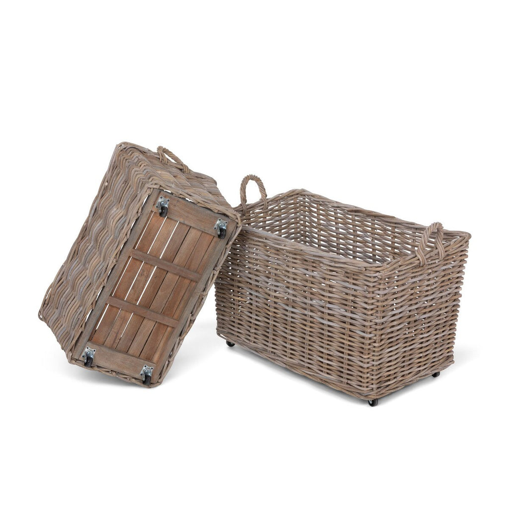 rattan rolling baskets