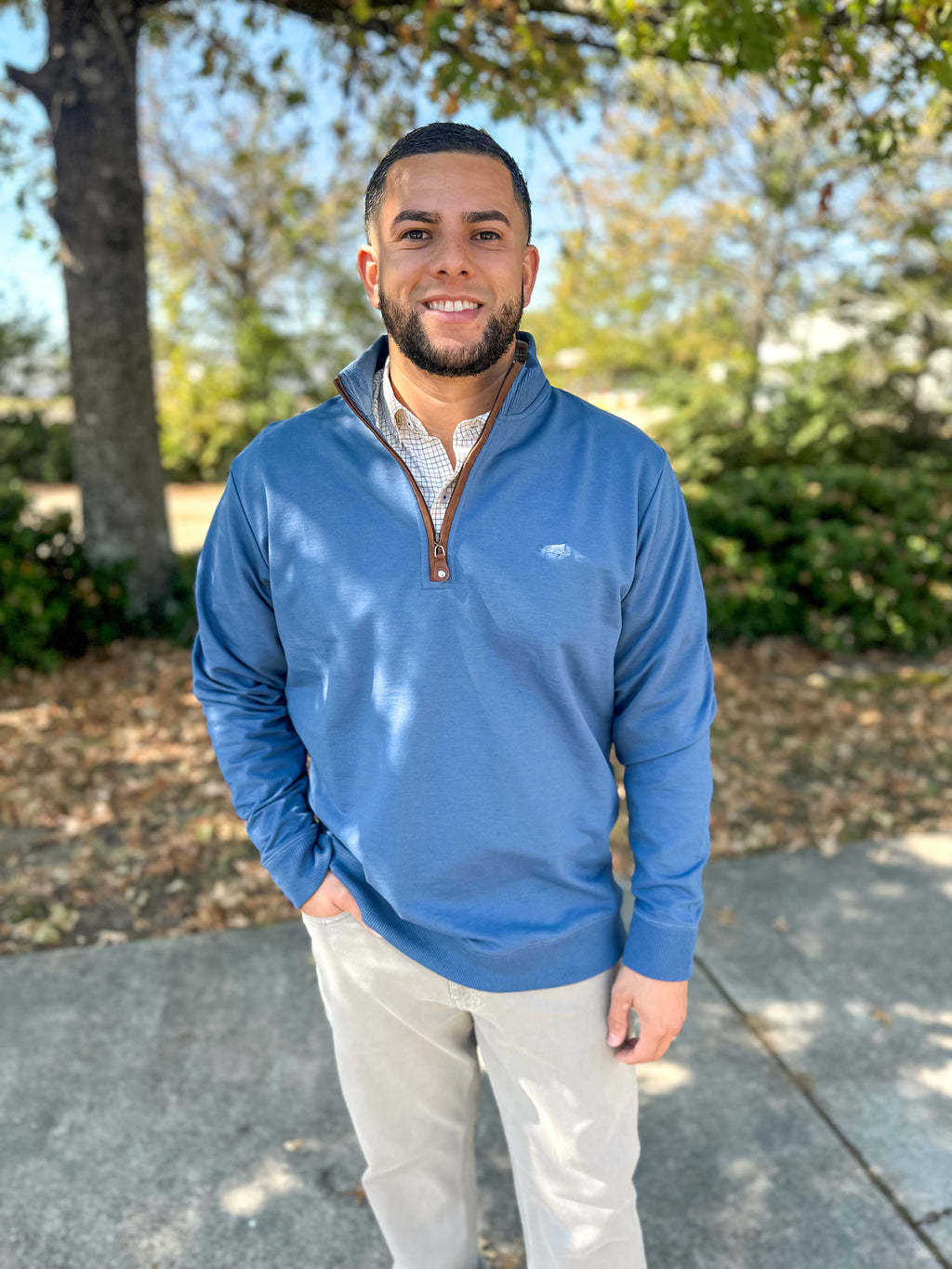 Teal Terry Quarterzip