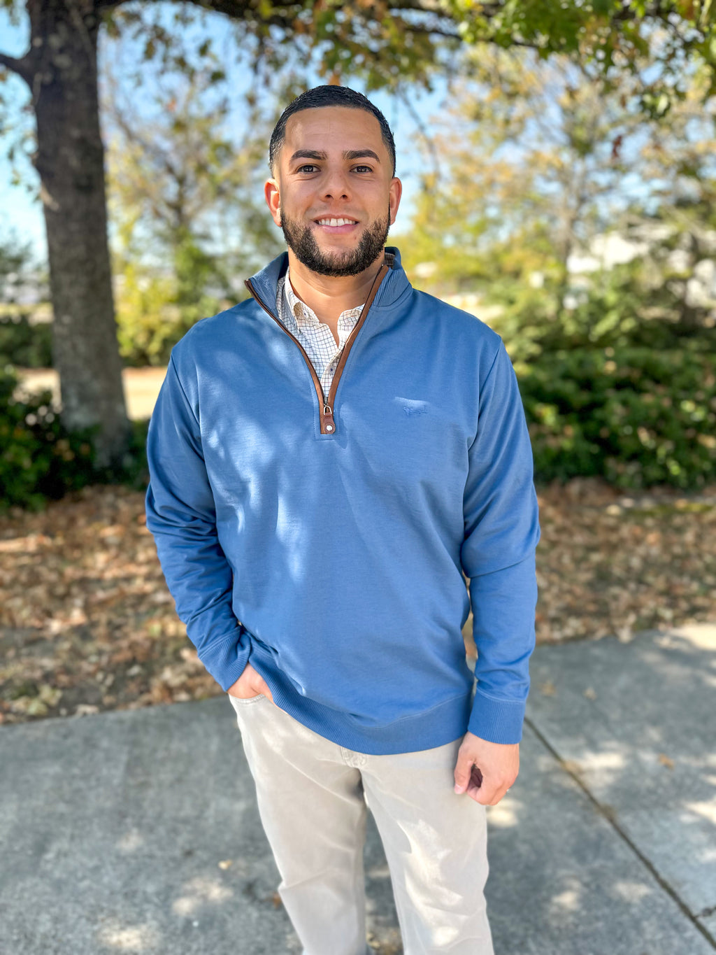 Teal Terry Quarterzip