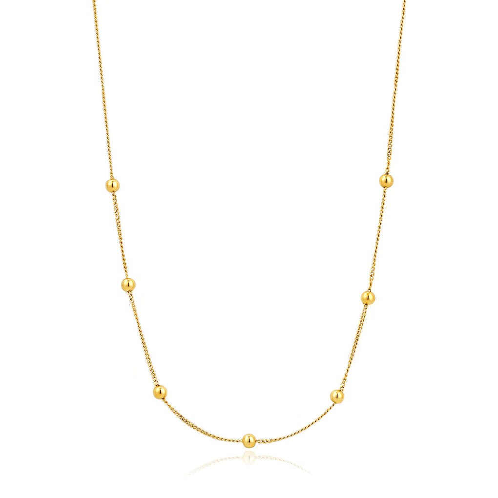 gold modern beaded necklace