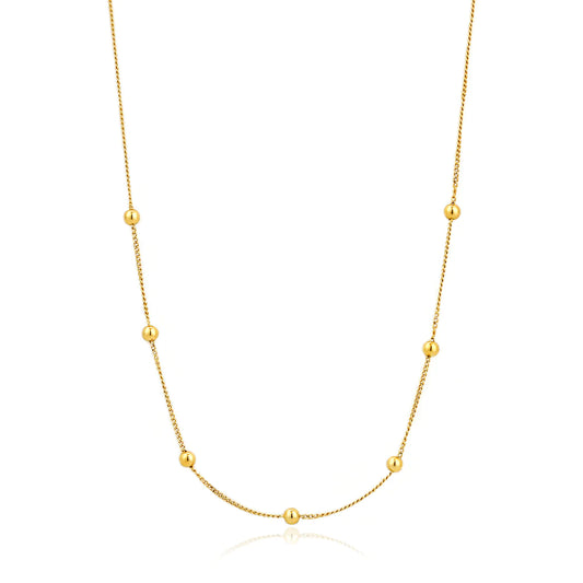 gold modern beaded necklace