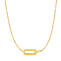 gold glam interlock necklace