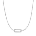 silver glam interlock necklace