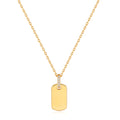 gold glam tag pendant necklace