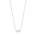 silver sparkle emblem chain necklace
