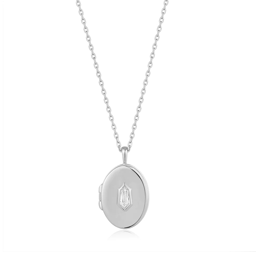 silver locket pendant necklace