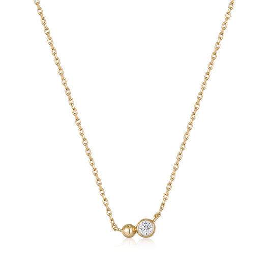 gold orb sparkle pendant necklace