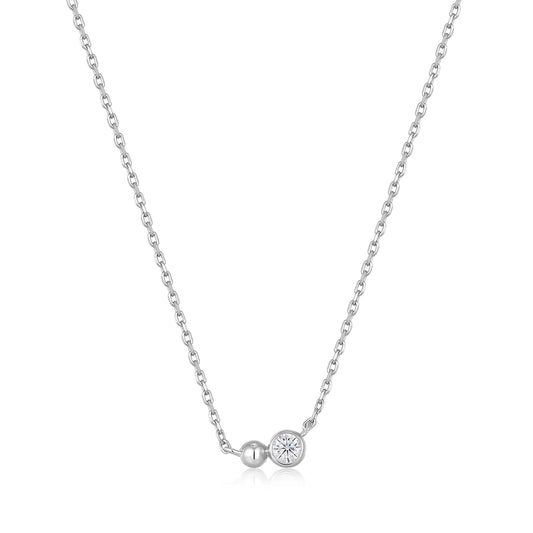 silver orb sparkle pendant necklace