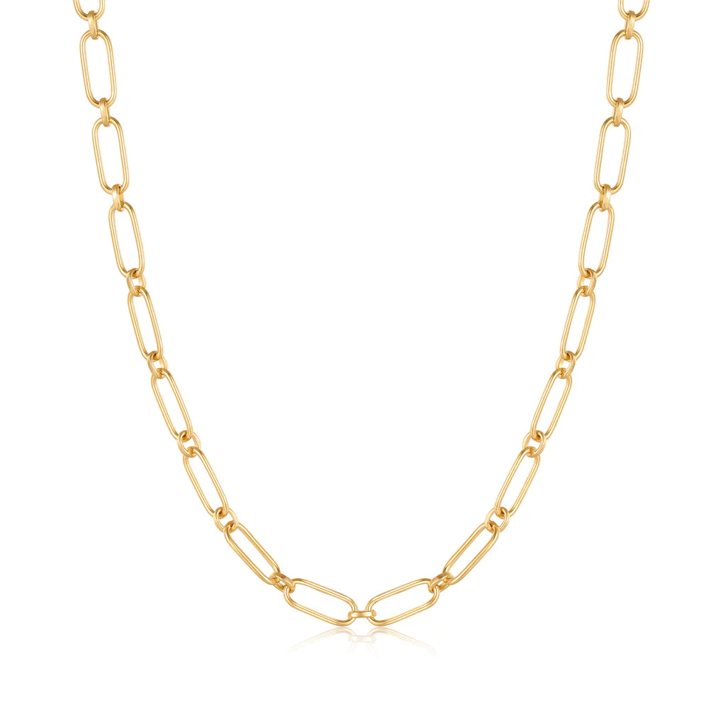 gold cable connect chunky chain necklace