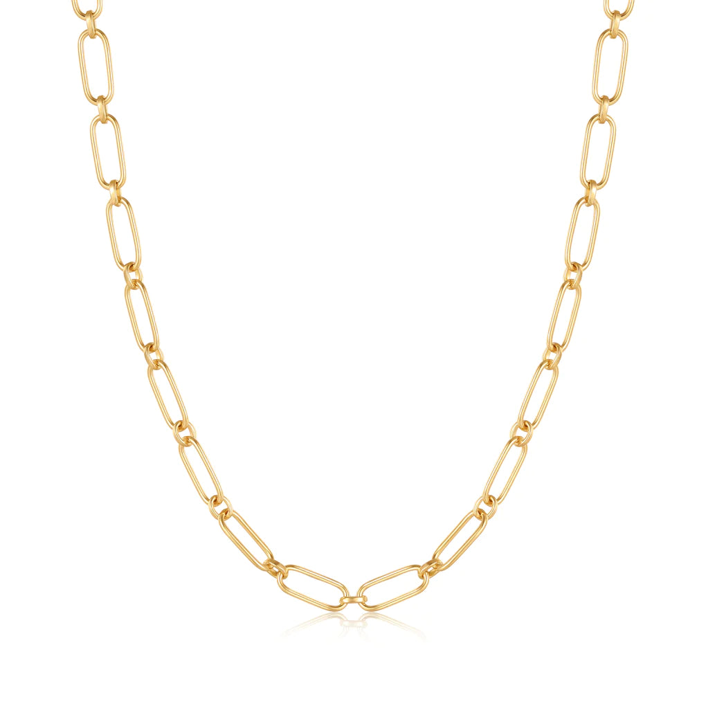 gold cable connect chunky chain necklace