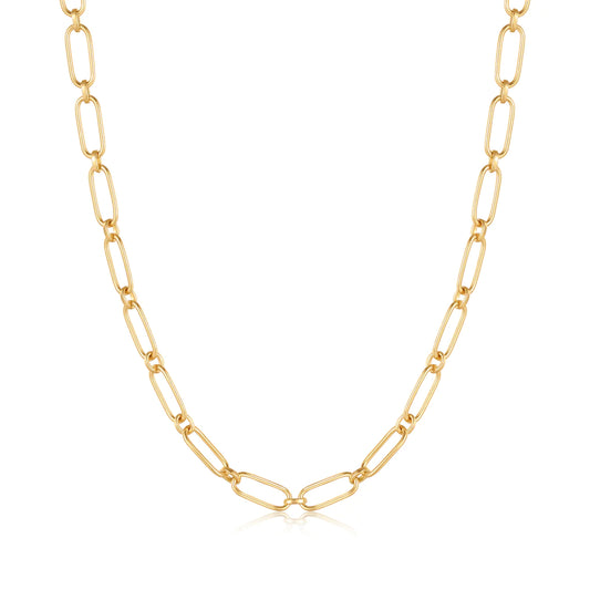 gold cable connect chunky chain necklace