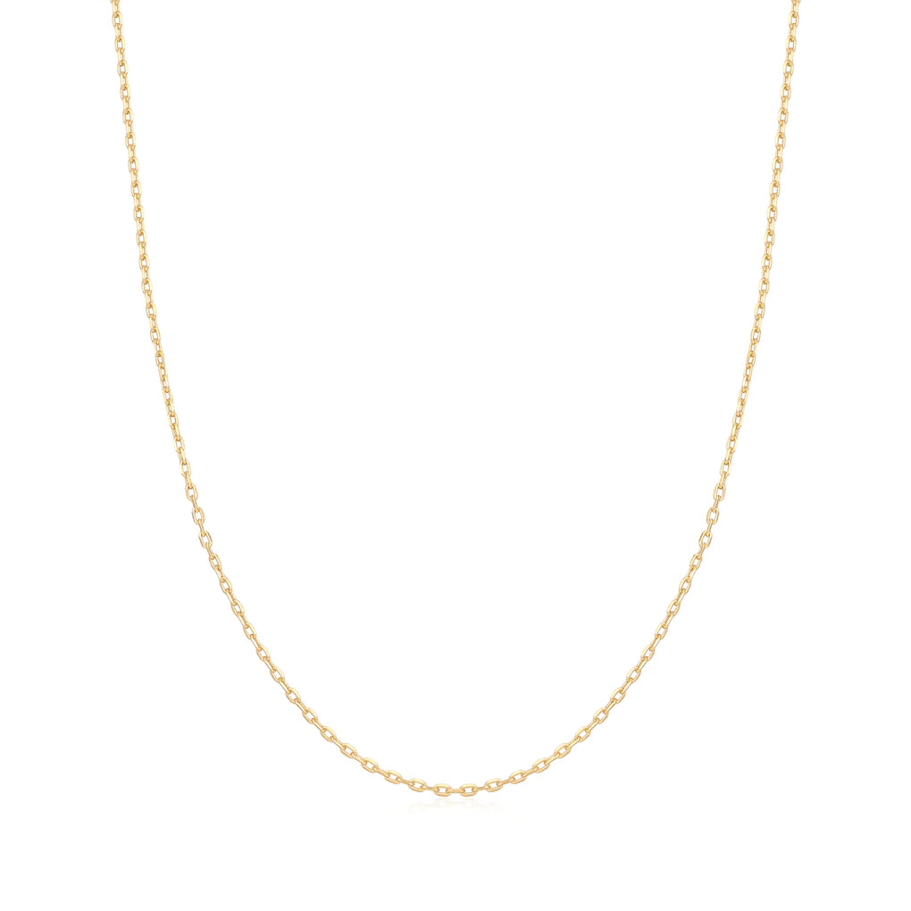 gold mini link charm chain necklace