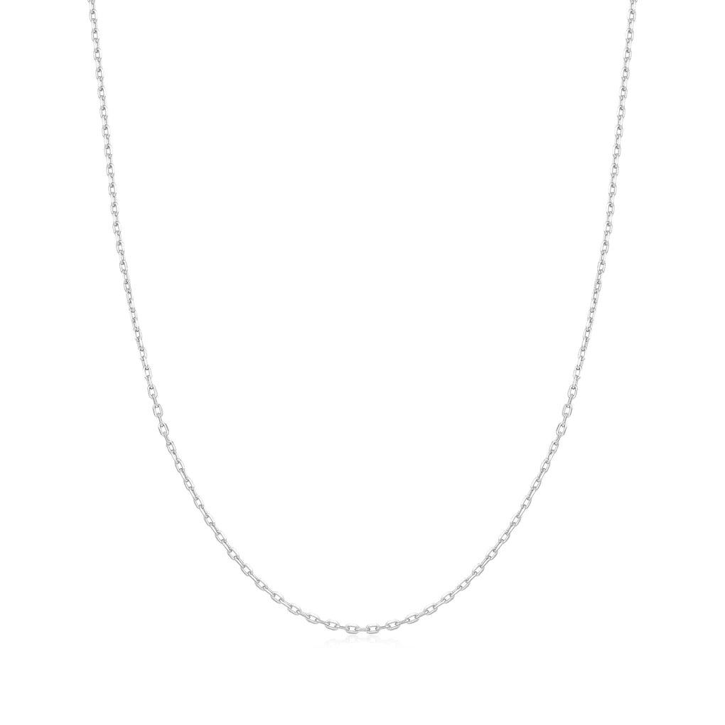 silver mini link charm chain necklace