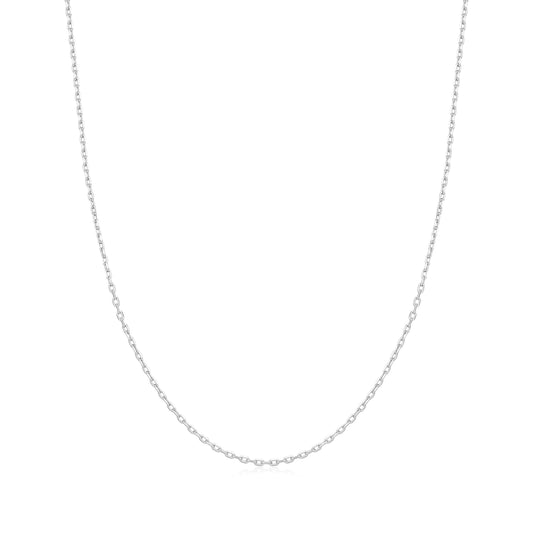 silver mini link charm chain necklace