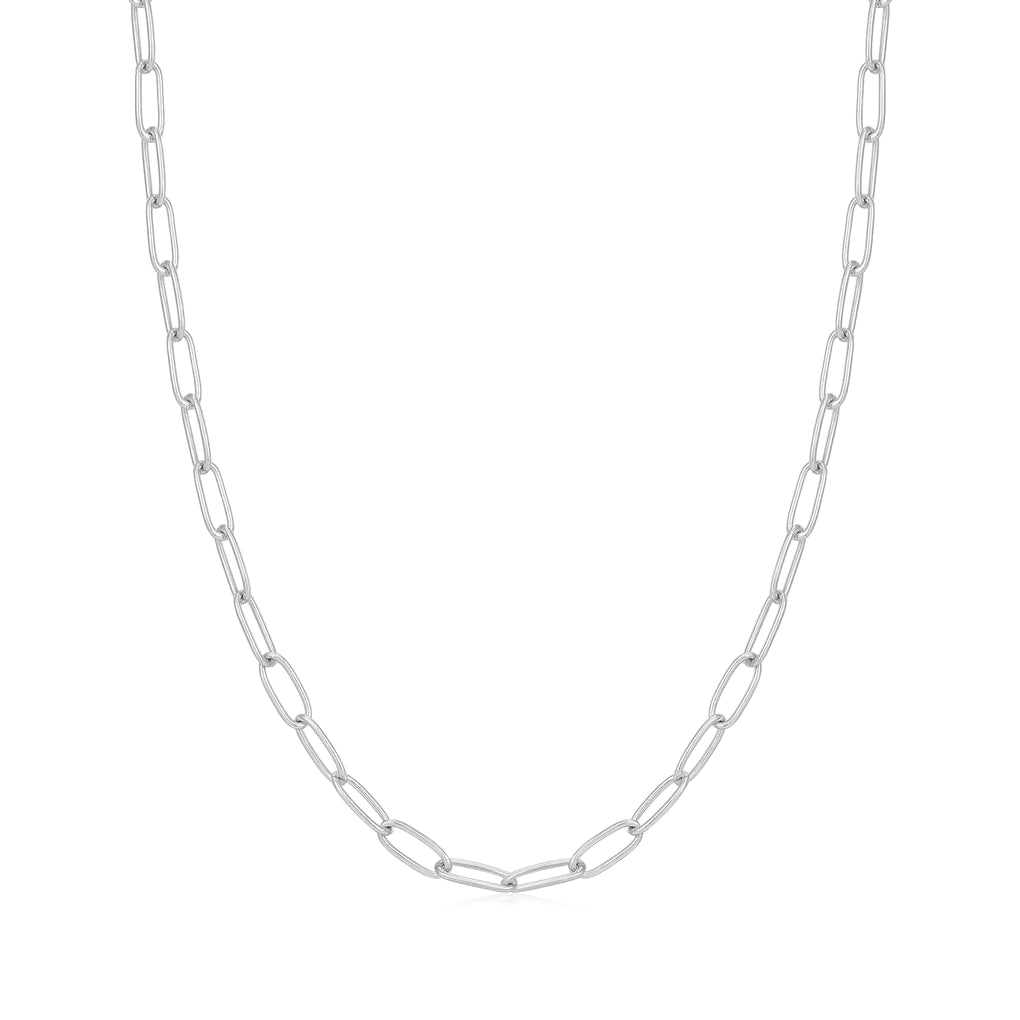 silver link charm chain necklace